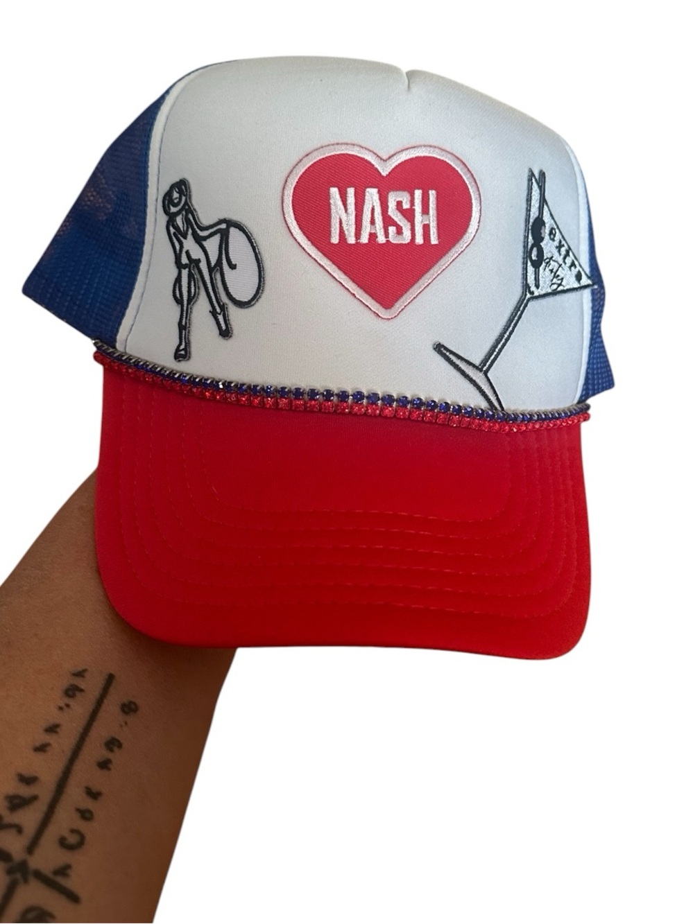 OTTO NASH Extra Dirty Martini Patches Blue Red Mesh Trucker SNAPBACK Cap